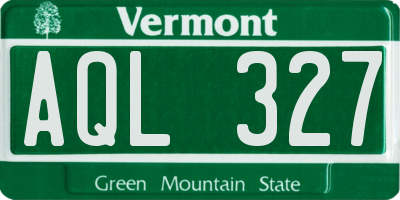 VT license plate AQL327