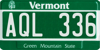 VT license plate AQL336