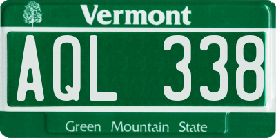 VT license plate AQL338