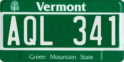 VT license plate AQL341