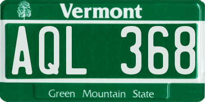 VT license plate AQL368