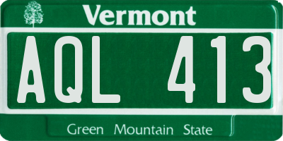 VT license plate AQL413