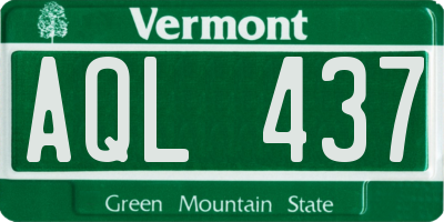 VT license plate AQL437