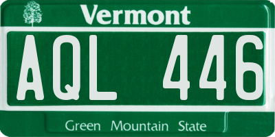 VT license plate AQL446