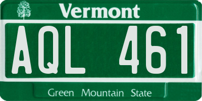 VT license plate AQL461