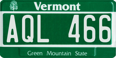 VT license plate AQL466