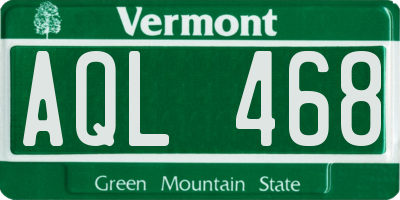 VT license plate AQL468