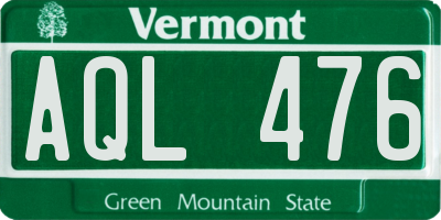 VT license plate AQL476