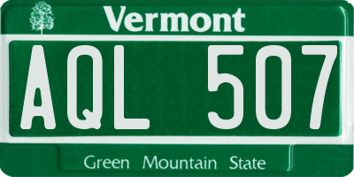 VT license plate AQL507