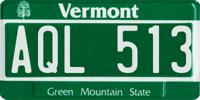 VT license plate AQL513
