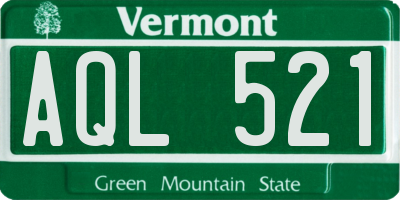 VT license plate AQL521