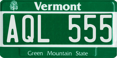 VT license plate AQL555