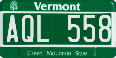 VT license plate AQL558