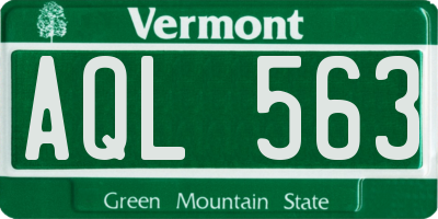 VT license plate AQL563