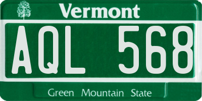 VT license plate AQL568