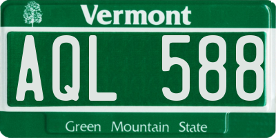 VT license plate AQL588
