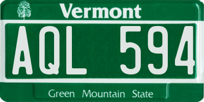 VT license plate AQL594