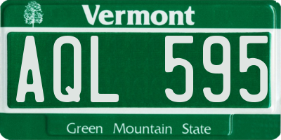 VT license plate AQL595