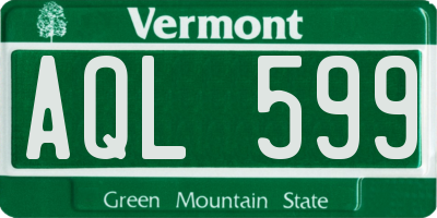 VT license plate AQL599