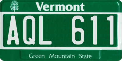 VT license plate AQL611