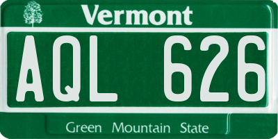 VT license plate AQL626