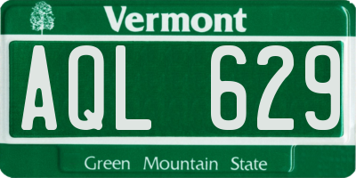 VT license plate AQL629