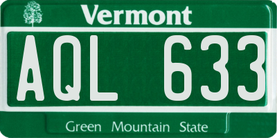 VT license plate AQL633