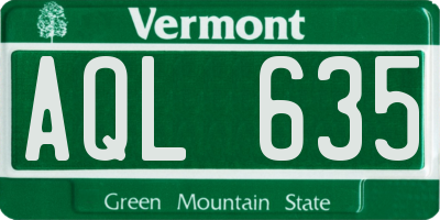 VT license plate AQL635