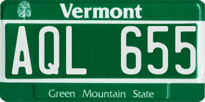 VT license plate AQL655
