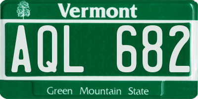 VT license plate AQL682