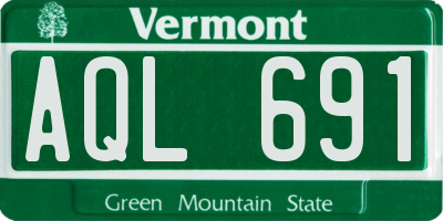 VT license plate AQL691