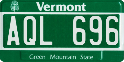 VT license plate AQL696