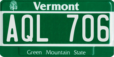 VT license plate AQL706