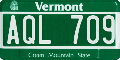 VT license plate AQL709