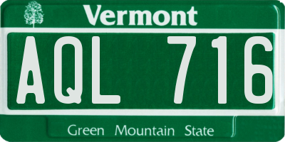 VT license plate AQL716