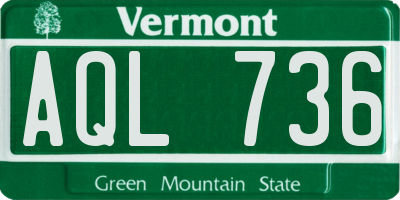 VT license plate AQL736