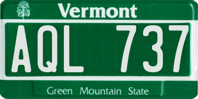 VT license plate AQL737