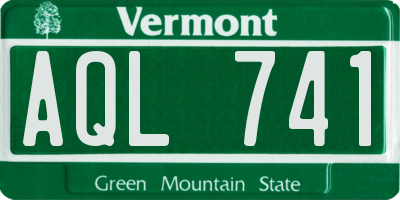 VT license plate AQL741