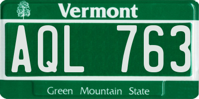 VT license plate AQL763