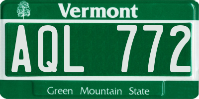 VT license plate AQL772