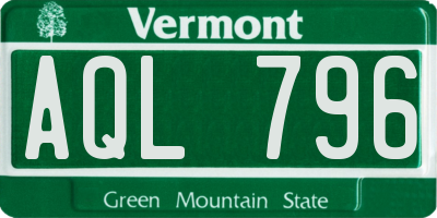 VT license plate AQL796
