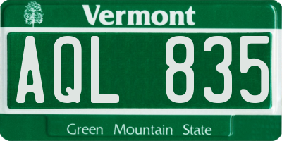 VT license plate AQL835