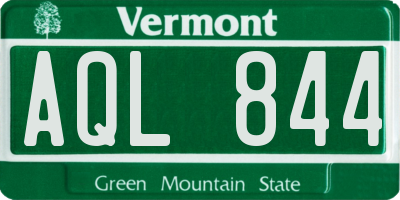 VT license plate AQL844