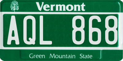VT license plate AQL868