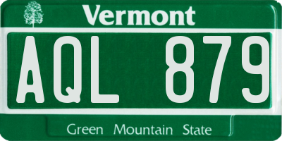 VT license plate AQL879