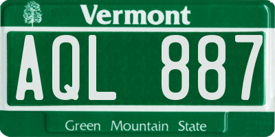 VT license plate AQL887