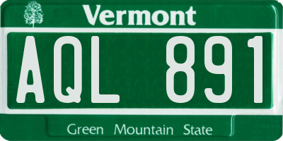 VT license plate AQL891