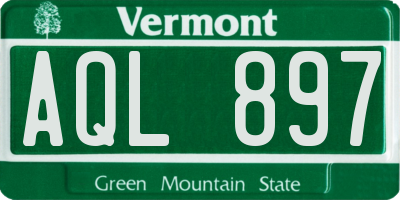 VT license plate AQL897