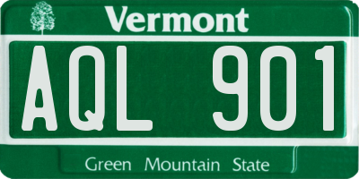 VT license plate AQL901
