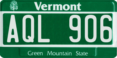 VT license plate AQL906